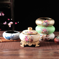 Eurostyle ashtray minimalist personality with cover retro luxurious decorative smoke cylinder creative ceramic Home Decorative Goods