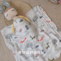 Jazan pure cotton double baby blanket summer cover breathable sweat soft bamboo fiber