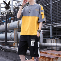 Playboy summer 2021 new short-sleeved T-shirt mens suit Korean loose clothes tide brand half-sleeve t-shirt