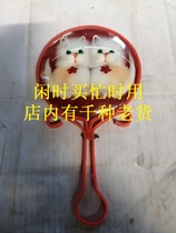 Stock brand new 80s and 90s dresser old mirror double cat pattern plastic frame round mirror nostalgic collection film and television