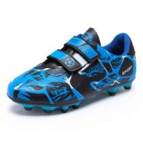 Childrens football shoes Velcro shoes leather feet tf spikes boys and girls young training shoes primary school students