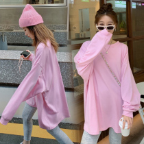 Pregnant women autumn suit fashion foreign tide mother loose long base shirt clothes T-shirt casual two-piece female