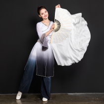 Dance fan dancing fan real silk flourishing Hongzi snow plum White classical dance fan extended Liang Zhu dance fan