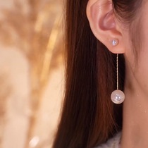 2022 Senior Sensory Ear Accessories new 925 silver Needle Fish Ji Pearls Hang Long earthen Earrings Sweet Earrings Woman
