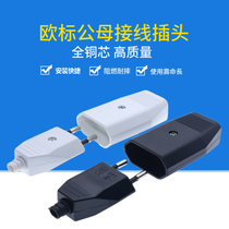 Etag male butt plug connector 2 feet two-round 10A plug extension cord wire power wiring plug