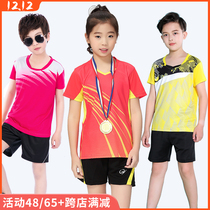 Children badminton clothes Table tennis suit Boys and girls quick-drying training tennis printing custom student short sleeves
