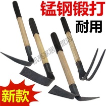 Outdoor all steel dual hoe weed plant gardening tools for rubber farmware household digging rake gardening tools