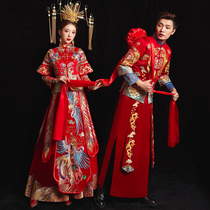 Xiuhe uniform bride 2021 new wedding dress couple suit wedding dress Chinese dragon and phoenix coat Xiuhe female senior