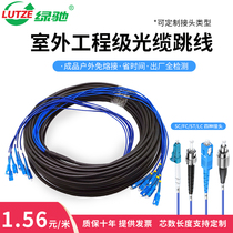 lutze green Chi 2-core SC-SC LC FC ST outdoor armored optical cable overhead non-fusion fiber jumper finished cable telecom grade outdoor extension cable 4 6 8 12 core