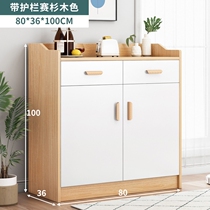 Side cabinet simple household cabinet living room balcony storage cabinet economical Chinese storage kitchen tea cupboard Wood