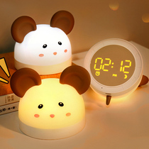 Kitty cat cartoon night light bedside clock for Children students to study for postgraduate entrance examination smart alarm clock timer dual-purpose