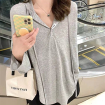 Autumn long sleeve casual sweater shorts two-piece set of plain face (single hole silk Zhu) hoodie set TZ160
