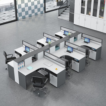 Office staff office table and chair combination screen work position simple modern 2 4 6 manual partition card holder