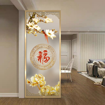 Chinese art glass custom window mask screen inlaid European living room background wall decoration fragmentation of Yulan