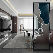 Customized art glass partition household decoration modern simple inward to the seating room bedroom tempered light transmitter screen