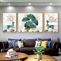 Diamond painting 2020 new full diamond triple painting rich deer living room bead embroidery point tile crystal cross stitch 2021