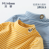 Childrens half high collar base shirt boys and girls baby Autumn Winter collar long sleeve T-shirt spring autumn clothes