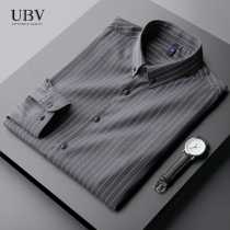 Spring and Autumn Thin non-iron light business stripe work professional shirt male long sleeve casual inch shirt slim dress shirt