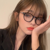 gm small frame glasses female high myopia can be equipped with degree retro Net red black frame small face flat light eyes frame male tide