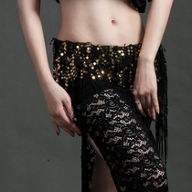 Shanran Tang belly dance hip towel triangle sequined waist towel practice waist chain hand hook silk oriental dance belt hip