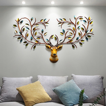 Hotel three-dimensional pendant living room wall decoration American sofa background wall decoration wall wall hanging creative iron deer head wall decoration