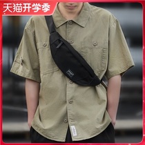 Shoulder Bag Mens chest bag Tide brand mens bag shoulder bag canvas leisure backpack students light cross chest bag