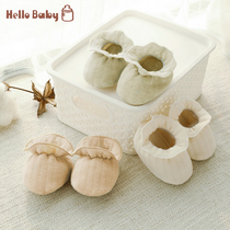 Baby gloves anti-scratching face in winter can bite newborn newborn foot cover autumn and winter baby warm and thick foot protection shoes