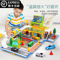 Childrens City Parking Lot Toy Car Building Multi-storey building Deformation garage Boy Puzzle track racing