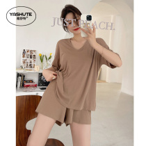 Pajamas womens summer Modal short-sleeved home wear summer thin cool V-neck casual can go out to wear a suit