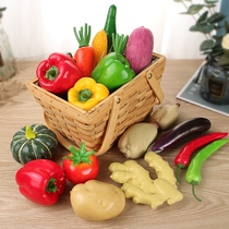 Simulation Plastic Vegetable Model Fruits Swing Pieces Fruits And Vegetables Suit Food Food Toys Children Cognition Shooting Props