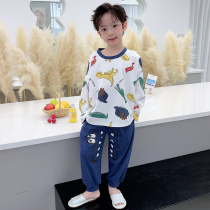 Childrens pajamas boys cotton spring and autumn baby boy Dinosaur Home clothing set autumn winter and autumn