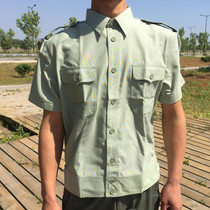 Stock retired 99 shirt dark green jacket shirt plain pattern quick drying outdoor short sleeve work clothes waist breathable clothes