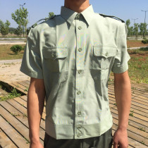 Stock retired 99 shirt dark green jacket shirt plain pattern quick drying outdoor short sleeve work clothes waist breathable clothes