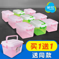 Camellia storage box plastic small transparent covered box toy snacks finishing box portable storage box storage box