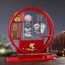 Hand and foot footprint baby souvenir crystal newborn baby gift fetal brush seal 100 days commemorative hand and foot print