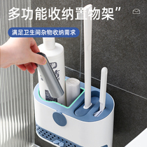 Toilet Brush Silicone Squatting Pit Toilet Brush No Dead Angle 360 Degrees Base Wall-mounted Wall Style Home Toilet God
