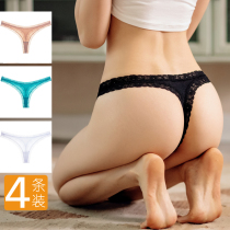Thong women lace no trace a thread Yoga cotton thin sexy hot sex confused t-string pants European and American underwear summer