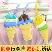  Creative silicone luggage tag Luggage suitcase tag Boarding pass Korean cartoon check-in tag Travel abroad