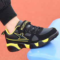 Autumn and winter New Zhongda childrens shoes boys sports shoes Primary School students leather plus velvet childrens shoes boys travel shoes