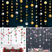 Mid-Autumn Festival National Day decorations flowers and ornaments ribbon flag decoration birthday decoration window background hanging