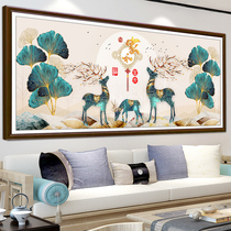 Cross stitch 2021 New Line embroidery and rich rich elk simple fashion living room large atmospheric hand embroidery