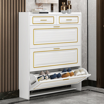 Nordic ultra-thin flip shoe cabinet 17cm light luxury home door space saving large capacity hall cabinet with drawer