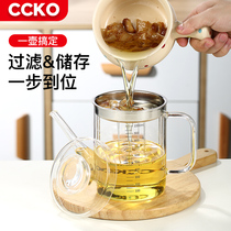 Germany ccko filter oil pot oil filter artifact glass large capacity leak-proof kitchen oil storage tank pot oil filter residue oil bottle