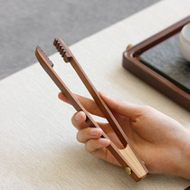 Bamboo non-slip carbonized carved tea clip tea ceremony anti-hot clip bamboo tweezers kung fu tea set large bamboo clip DC
