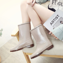 Day Series Fashion Rain Shoes Women Midtubes Rain Boots Rushing Sea Shoes Waterproof Non-slip Inserts for Abrasion Resistant Rubber Shoes Water Boots