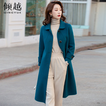 Double-sided cashmere coat womens long model 2021 new fashion autumn and winter high-end pure mountain wool woolen coat