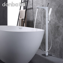 Dongba full copper floor-standing bathtub faucet cylinder side mixing valve hot and cold water faucet shower faucet set