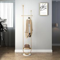 Simple modern light luxury marble metal floor-to-ceiling hanger designer Nordic bedroom coat rack clothes rack