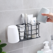 Free-punch toilet toothbrush holder electric toothbrush wall-mounted dental cup holder toothbrush rack suction wall-type dental cylinder rack
