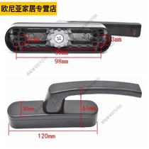 Aluminum alloy handle window flat open door and window transmission handle hanging bridge aluminum outer push handle accessories handle 98 holes